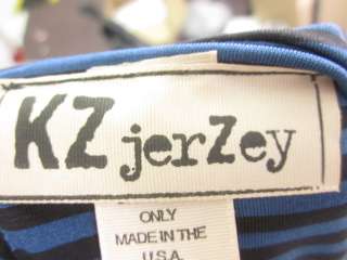 KZ JERZEY Navy Black Striped Sleeveless Tunic Dress M  