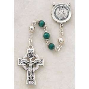  Malachite Faux Semi Precious 6 MM Catholic Rosary Beads 