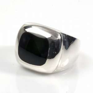   Cushion Cut Black Onyx Stone Ring (Size 8   13)   Size 12 Jewelry