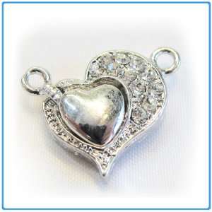  Jewelry Making 1x Alloy Magnetic Heart Clasps, with 