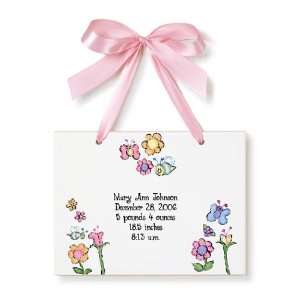  floral garden personalized birth tile