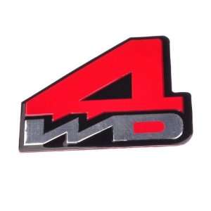  Aluminum Car Auto Body Posted Decals Emblems of Red 4WD 