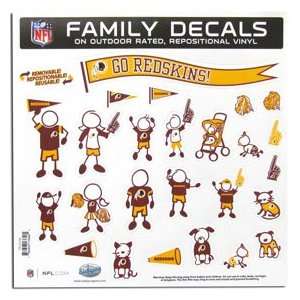  Washington Redskins 11in x 11in Family Car Decal Sheet 