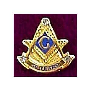  Blue Lodge 50 Years Freemason Masonic Lapel Pin 