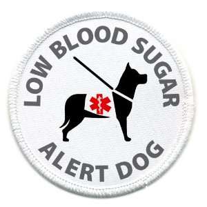 LOW BLOOD SUGAR ALERT DOG Medical Alert 2.5 inch Sew on Patch