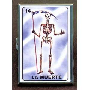 LOTERIA SKELETON MEXICAN CARD ID Holder Cigarette Case or Wallet: Made 