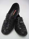 AUTH PRADA Black Leather Tassel Detail Loafers Shoes Sz