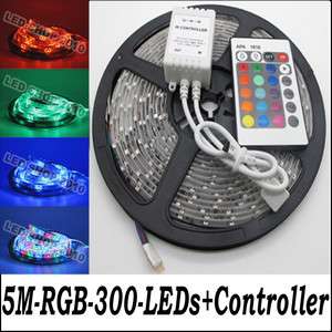 5M 3528 RGB Waterproof Flexible Strip 300 LED Light + IR remote 