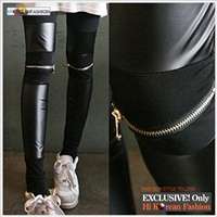 Black Leather Leggings Tights