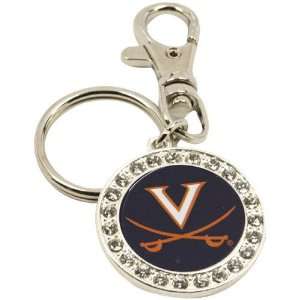  NCAA Virginia Cavaliers Ladies Round Crystal Keychain 