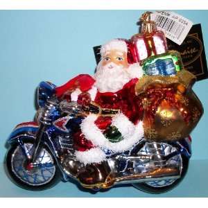  Kurt Adler Polonaise Ornament Santa Claus on Motorcycle 