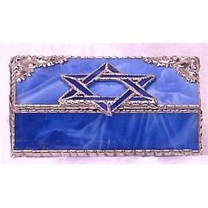  Ornate Judaica Stained Glass Jewelry Box   3 1/2 x 6 