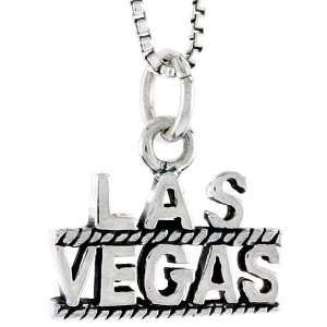  Sterling Silver Las Vegas Talking Pendant, 3/8 in. (9mm 
