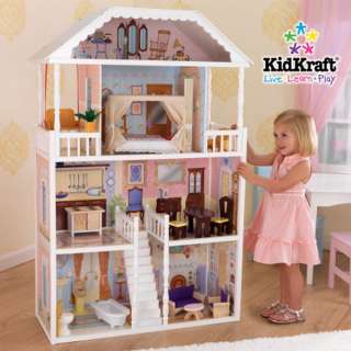 KidKraft Savannah Girls Pretend Play Wood Toy Dollhouse 706943650233 