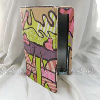 Leopard Kindle Fire Folio Case Cover/Car Charger/USB Cable/Stylus 