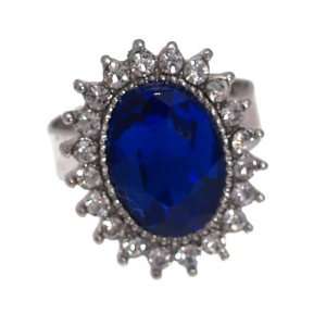  Kayt Silver Sapphire Crystal Fashion Ring: Jewelry