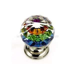   16) Round Fasceted 31% Leaded Crystal Knob w/ Prism