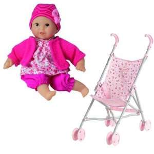   Calin 12 Baby Doll Laughing Flowers and Stroller: Toys & Games