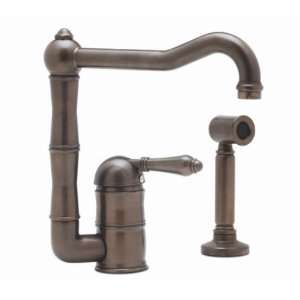 Rohl Country Kitchen Single Metal Lever Kitchen Faucet With Side Spray 