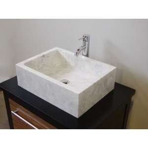  Cantrio Koncepts Bianco Carrera Stone Lavatory Sink RS 009 