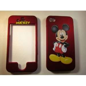  Mickey Mouse Red iPhone 4 4G 4S Faceplate Case Cover Snap 
