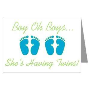 Boy Oh Boys   Twin Shower Invitations Pk of 10 Twins Greeting Cards Pk 