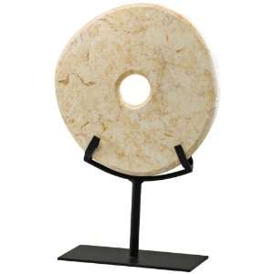  Small Yellow Granite Disk on Iron Stand