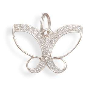   Cut Out Butterfly Pendant with Clear CZs West Coast Jewelry Jewelry