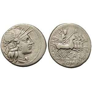  Roman Republic, Cn. Papirius Carbo, 121 B.C.; Silver 