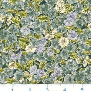 45 Wide Pueblo Traditions Hollyhocks Teal Fabric By The 