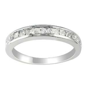   Silver 3/4 CT TGW Created White Sapphire Eternity Ring Jewelry