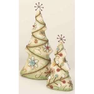   Button Embellished Table Top Christmas Trees 10