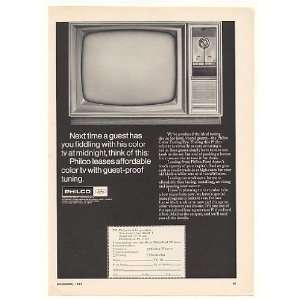   1967 Philco Motel Hotel Color TV Television Print Ad