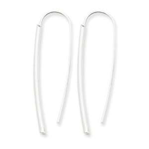  Sterling Silver Fancy Bar Thread Earrings: Jewelry