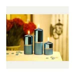  3 pc two toned metallic candle set REDGL298115