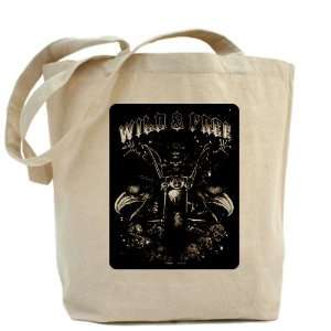  Tote Bag Wild And Free Skeleton Biker And Eagles 