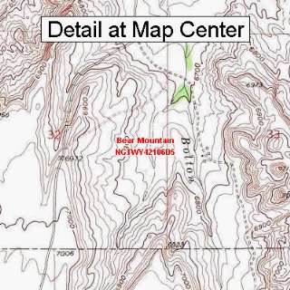  USGS Topographic Quadrangle Map   Bear Mountain, Wyoming 