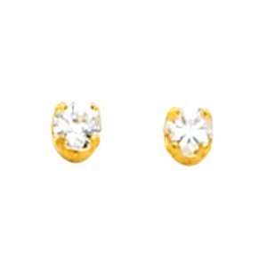   14K Yellow Gold July 03Mm Polished Tiffany Birthstone Earring Jewelry