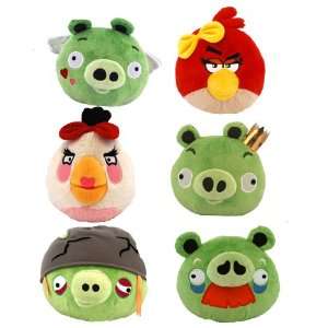   : Angry Birds 5 Basic Series 2 Licensed Plush Set of 6: Toys & Games