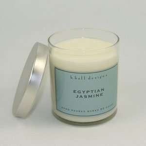   by K Hall: EGYPTIAN JASMINE VEGETABLE WAX CANDLE. BURNS APPROX 60 HRS