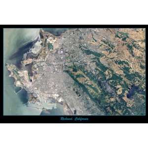  Satellite poster print/map of Richmond, California in 