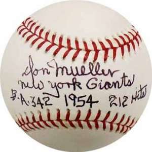  Don Mueller Autographed Baseball