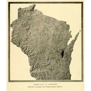   Natural History Topography Cartography   Original Halftone Print