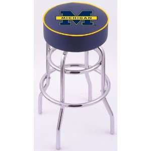  University of Michigan Steel Stool with 4 Logo Seat and 