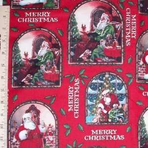   Fabric, Santa and Merry Christmas in Frames, Fabric 