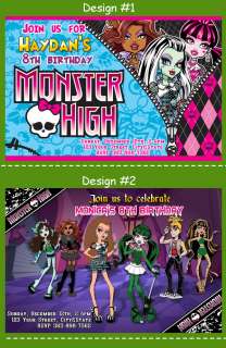 Personalized MONSTER HIGH BIRTHDAY PARTY INVITATIONS!!!  