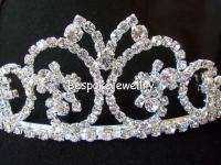   Wedding Veil Tiara Swarovski Crystal Bridal Crown Pageants Prom  