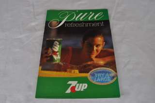 Seven Up 7Up Pure Refreshment 1989 Hanging 2 Sided Cardboard Sign 13x9 