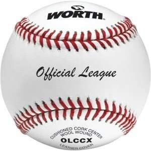 Worth OLCCX X 9 Inch Grade Leather Cover White Baseball (Pack of 12 