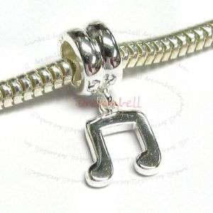 STERLING Silver MUSIC NOTE European Bead charm 925  